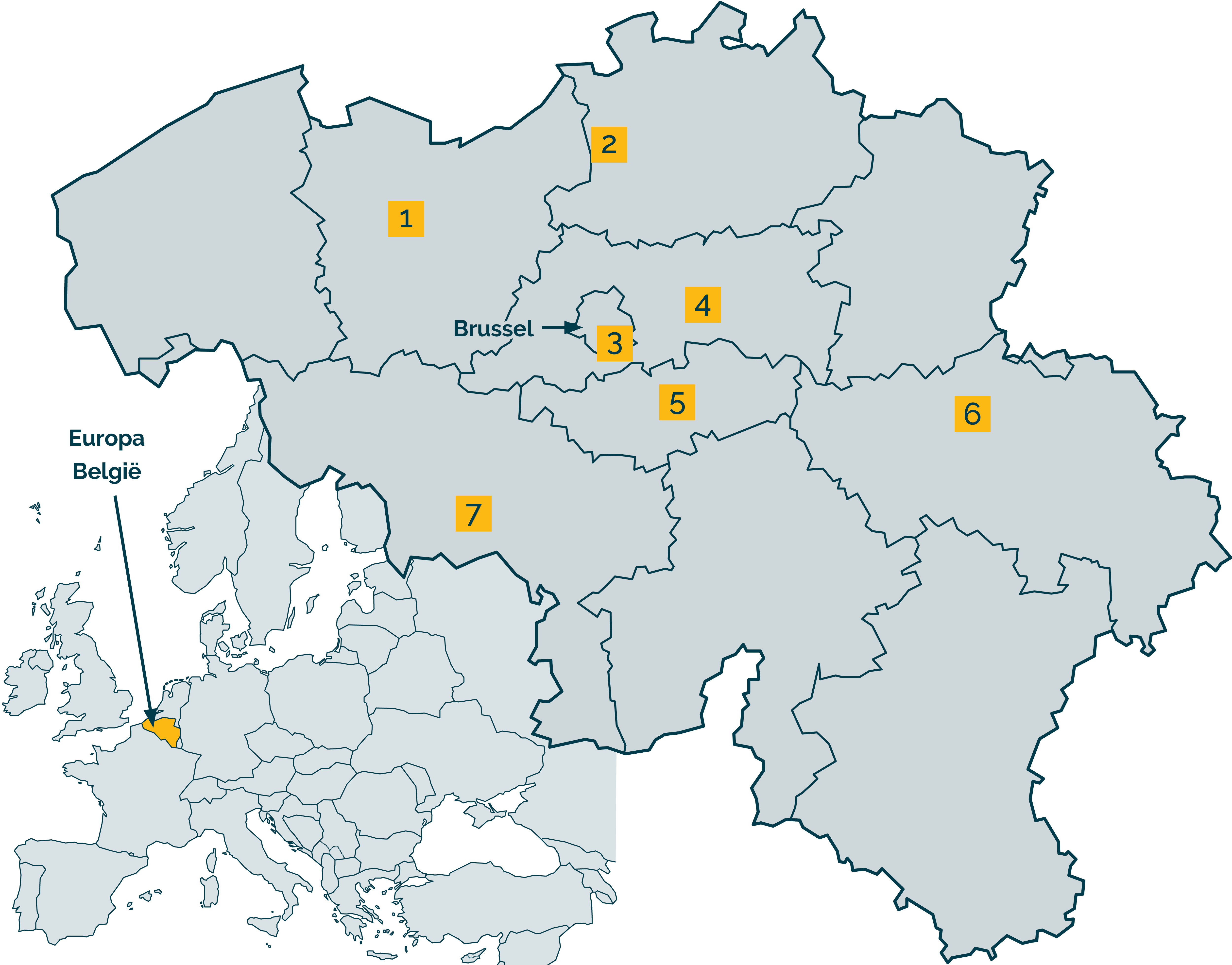 Kaart van Belgiē