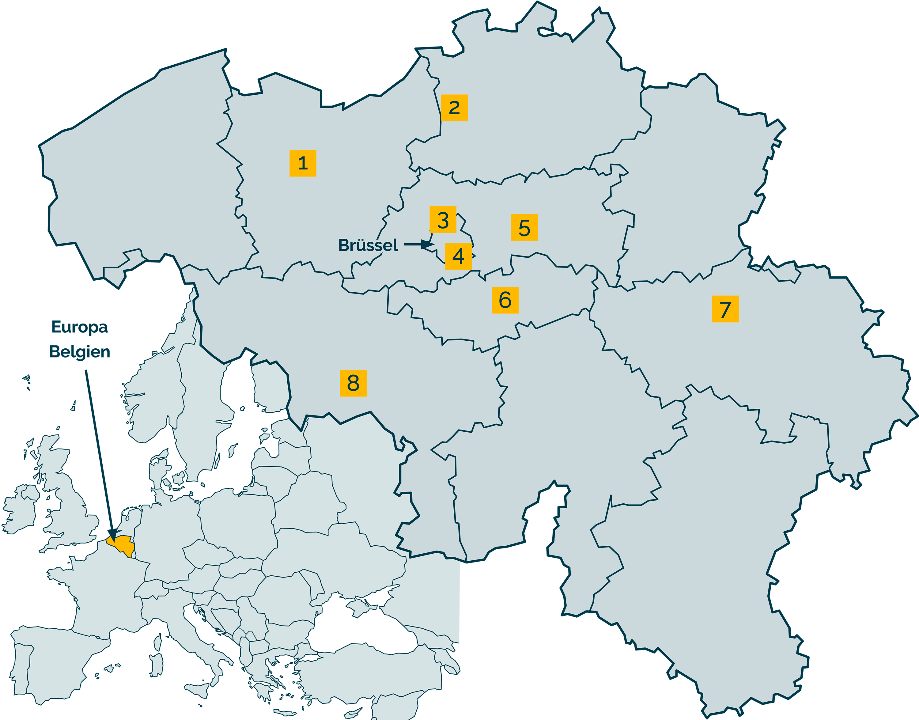 Karte von Belgien