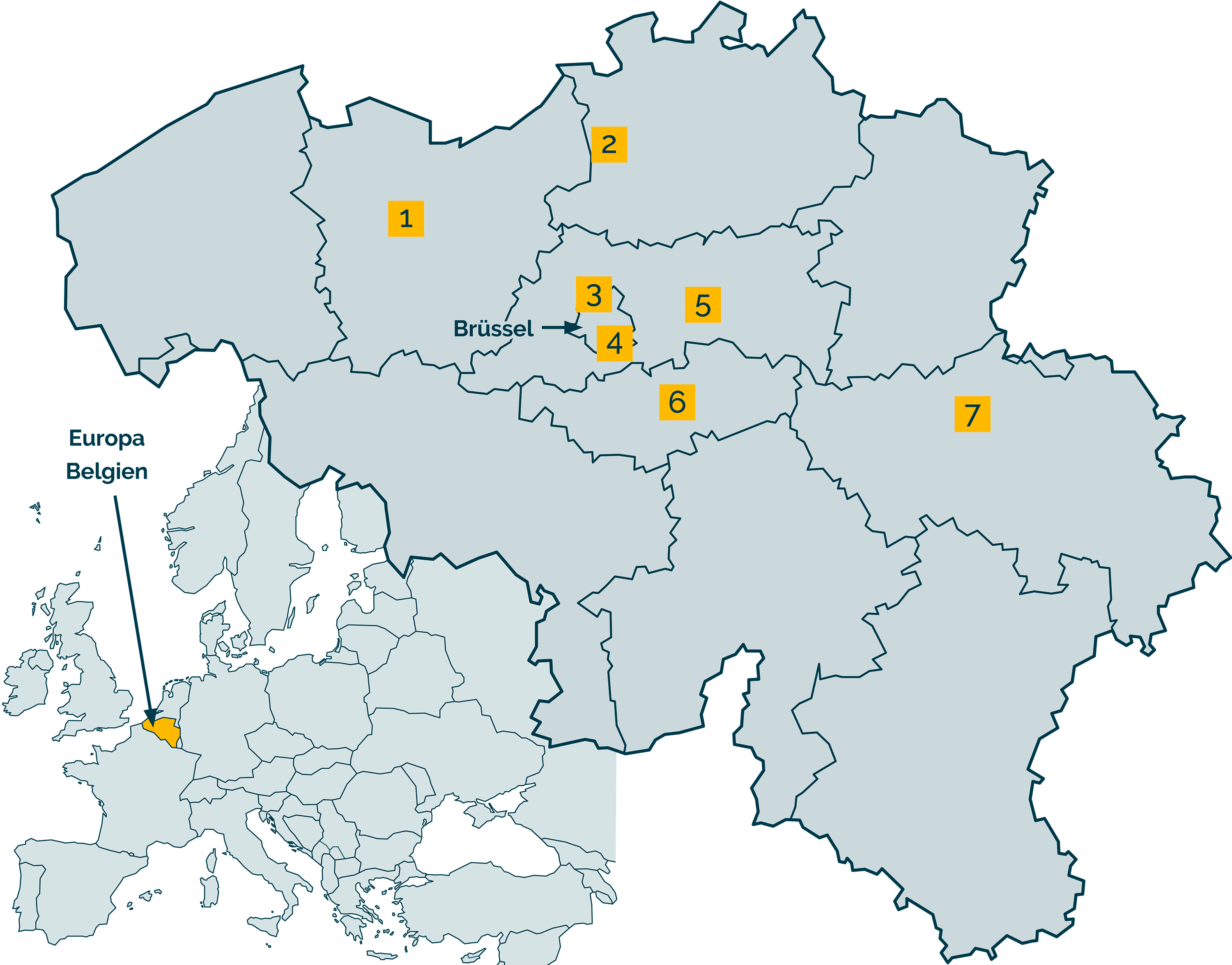 Karte von Belgien