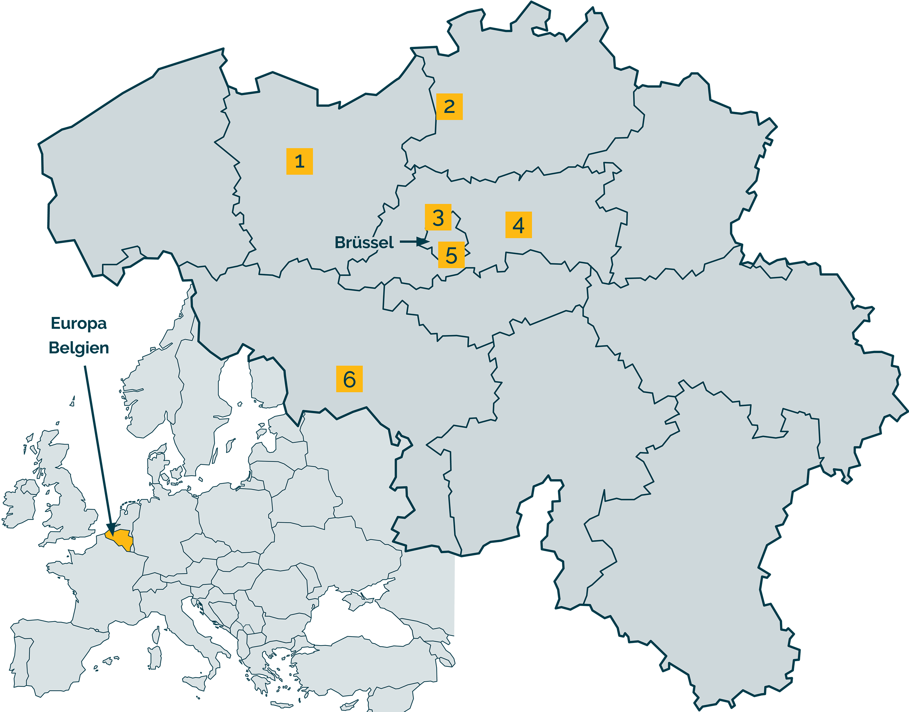 Karte von Belgien