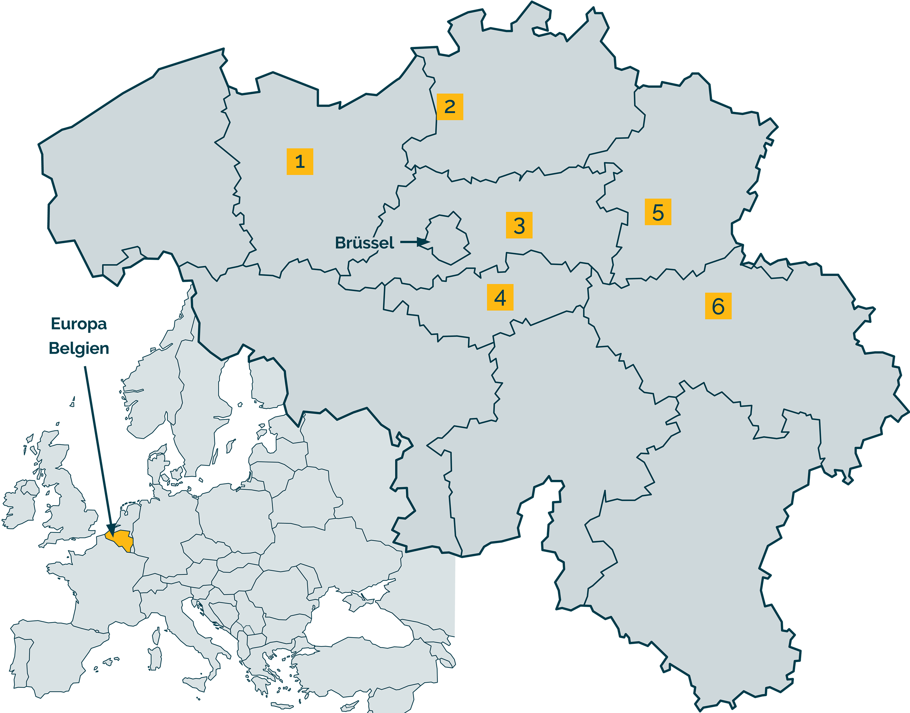 Karte von Belgien